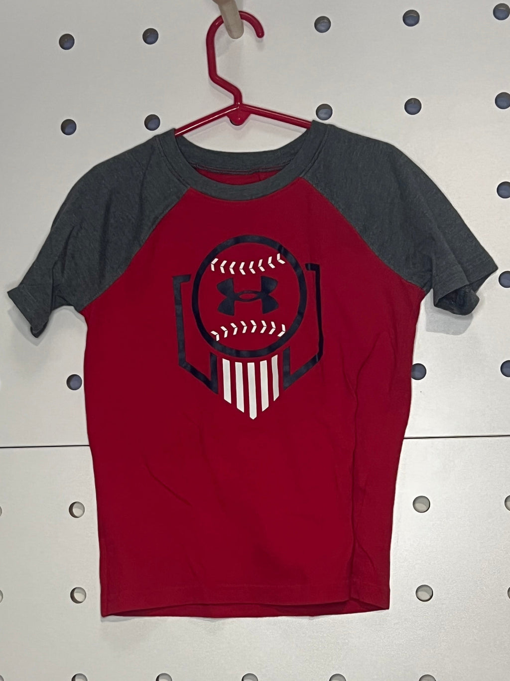 Under Armour - Kids' Red and Grey Baseball T-Shirt