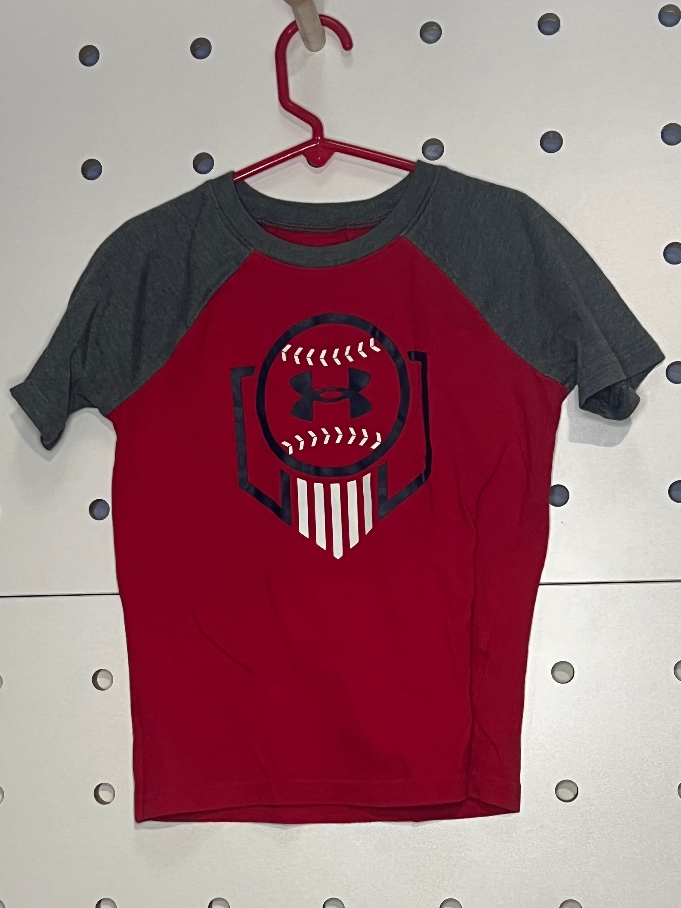 Under Armour - Kids' Red and Grey Baseball T-Shirt