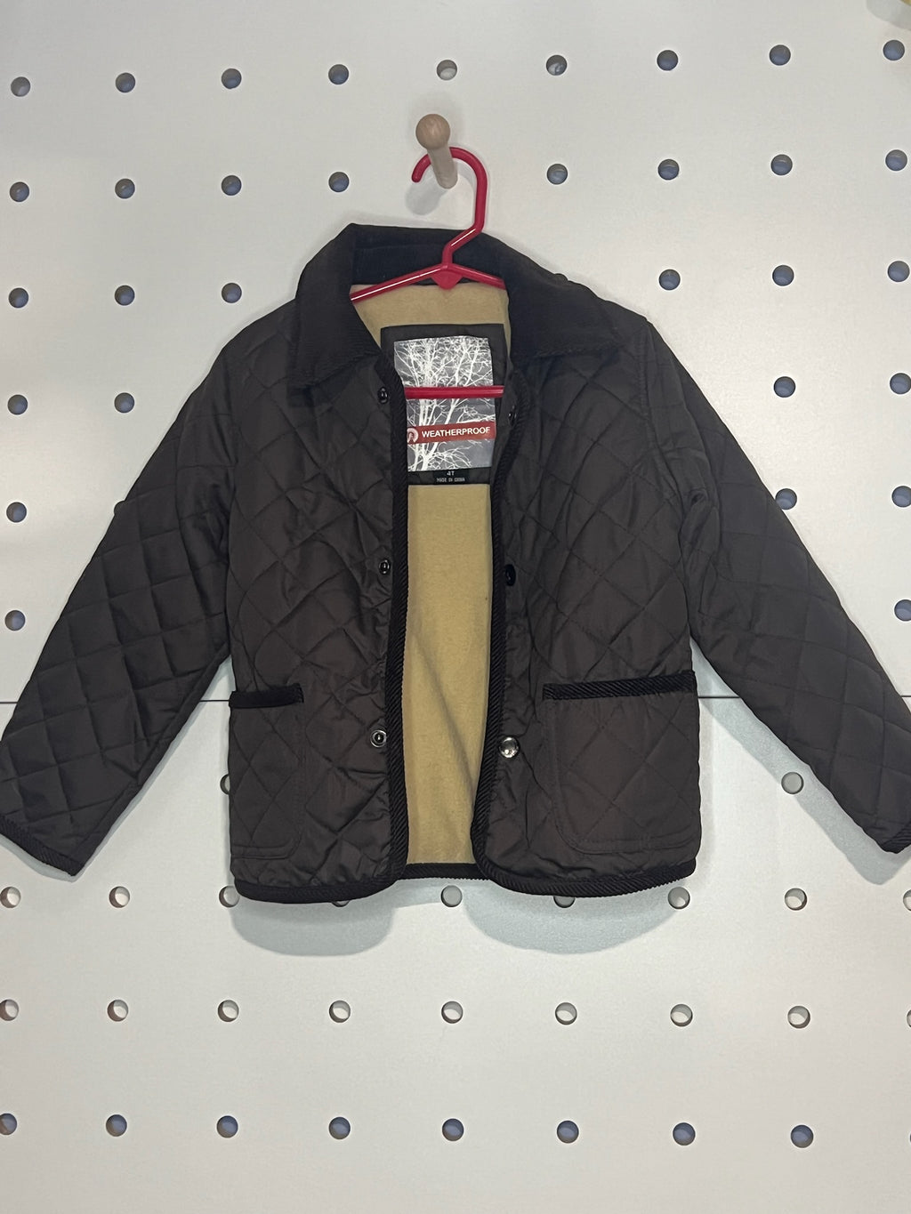 Weatherproof - Brown Quilted Snap Jacket