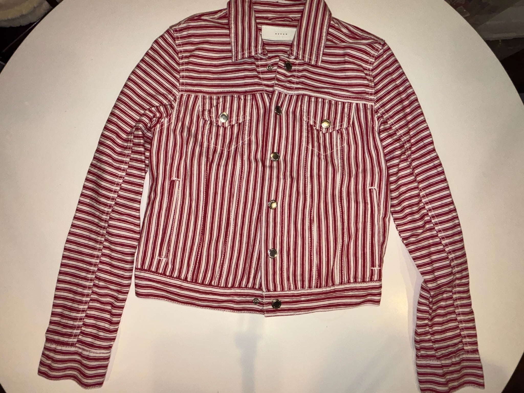 Blank NYC - Jacket Red and White Denim Jacket