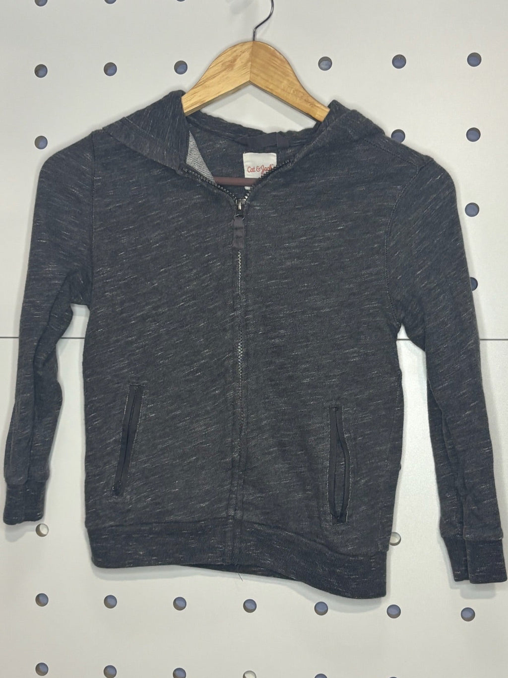 Cat & Jack - Kids Dark Grey Full-Zip Hooded Sweatshirt