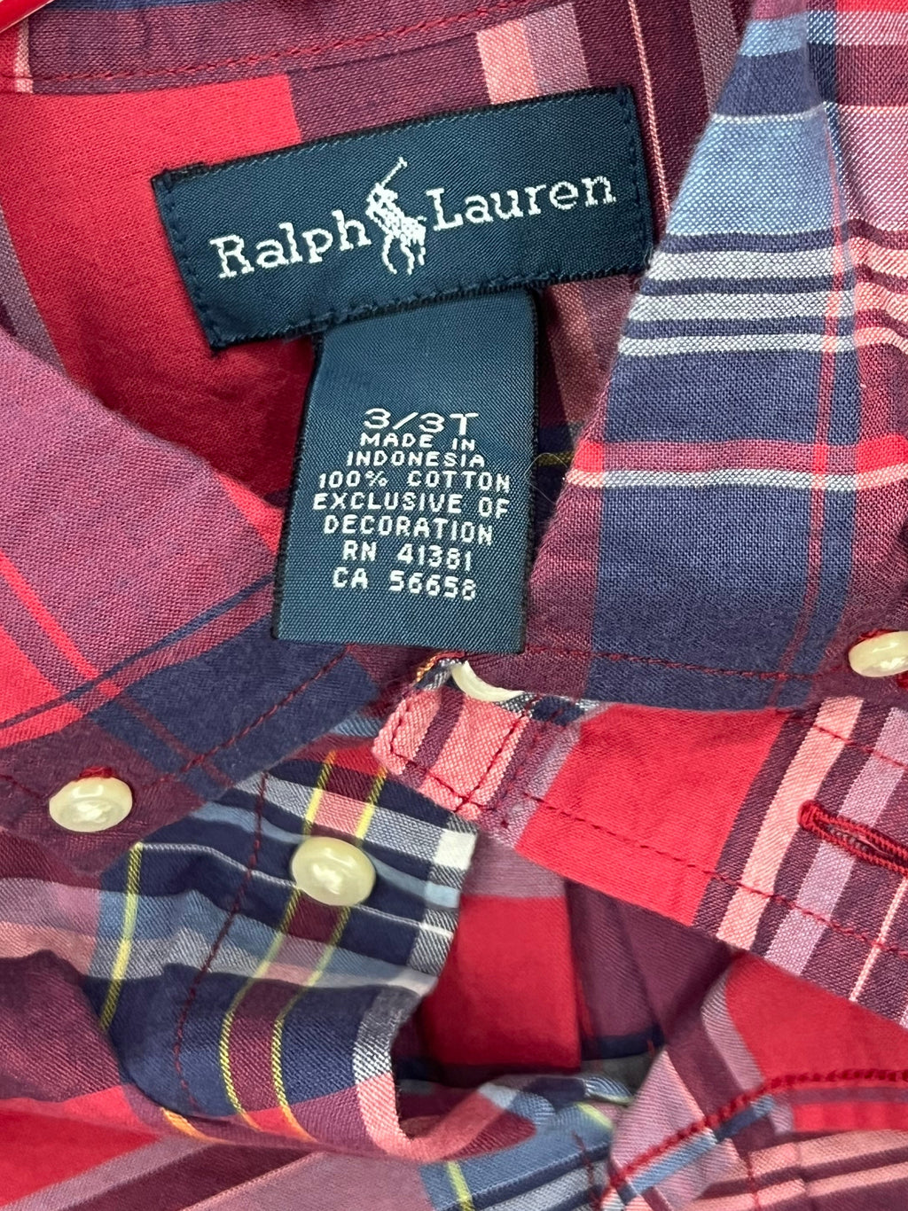 Ralph Lauren - Kids' Red and Blue Button Down