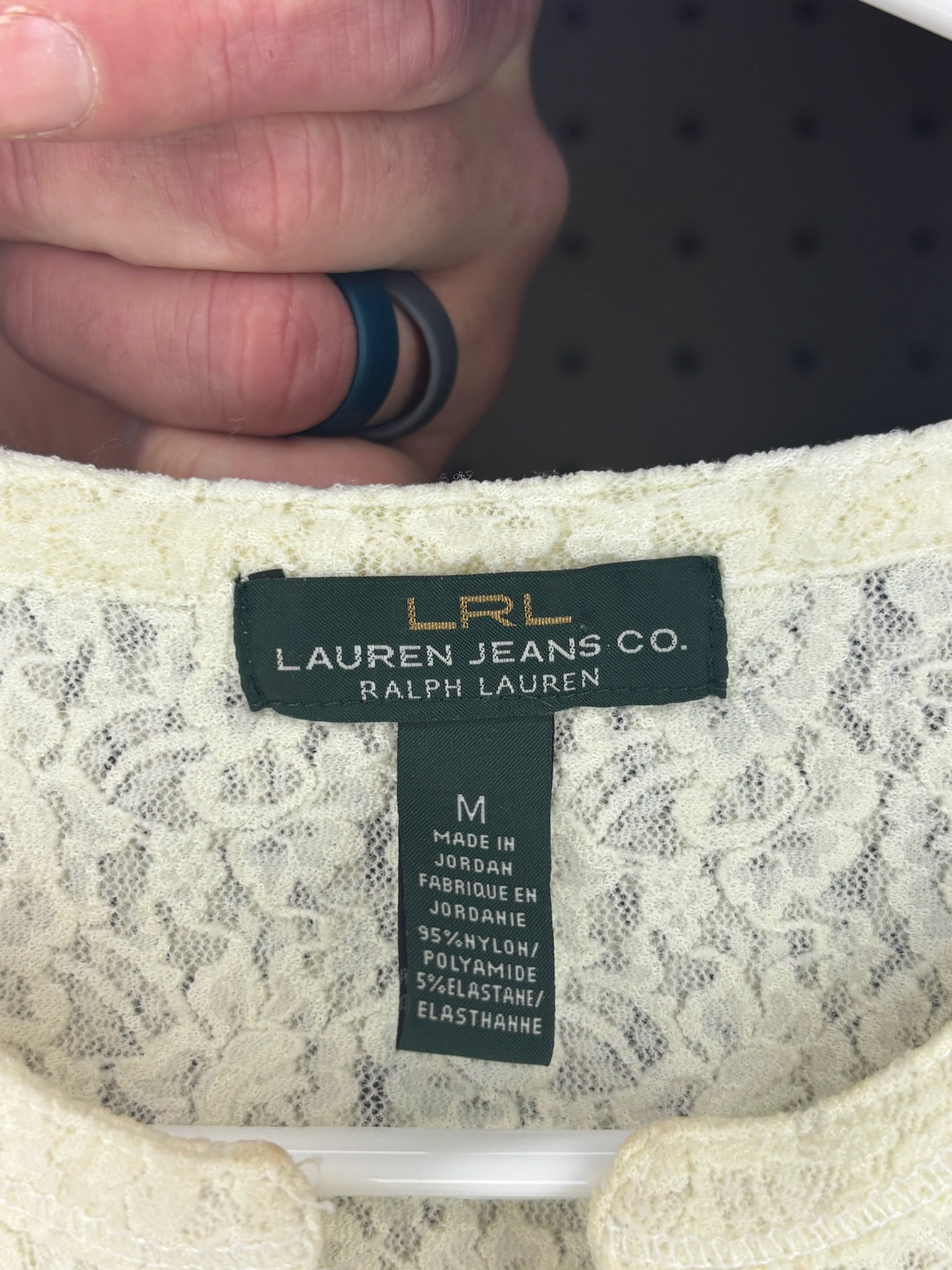 Lauren Jeans Co by Ralph Lauren - Cream Ruffled Lace Blouse