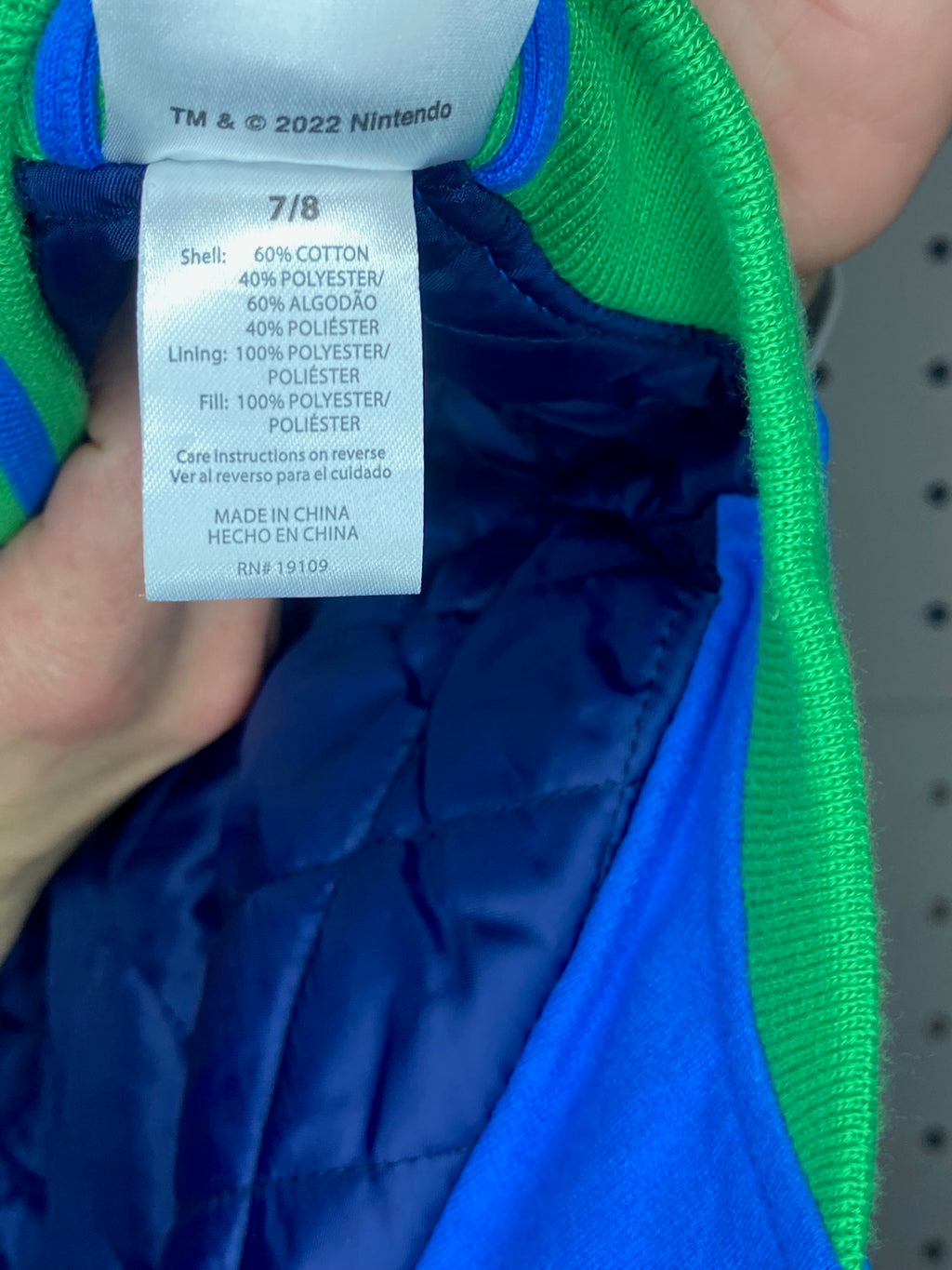 Super Mario - Kids' Blue and Green Luigi Bomber Snap Jacket