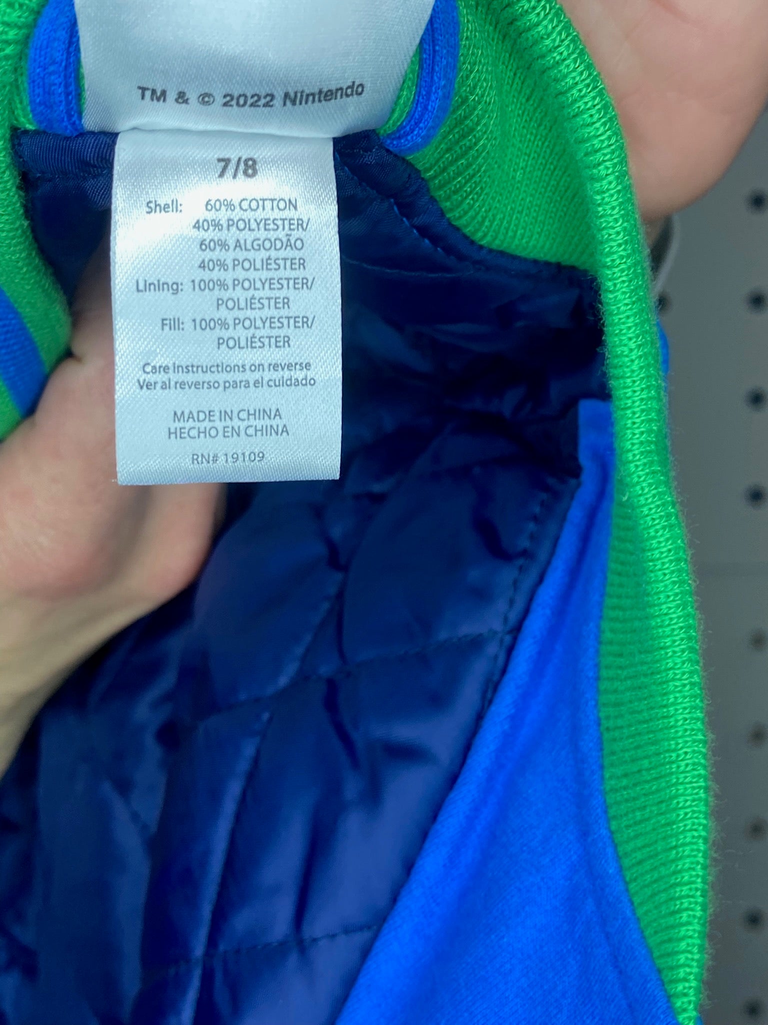 Super Mario - Kids' Blue and Green Luigi Bomber Snap Jacket