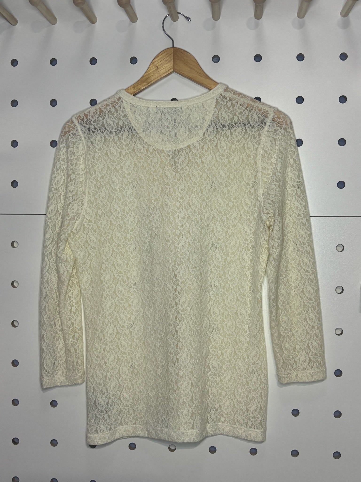 Lauren Jeans Co by Ralph Lauren - Cream Ruffled Lace Blouse