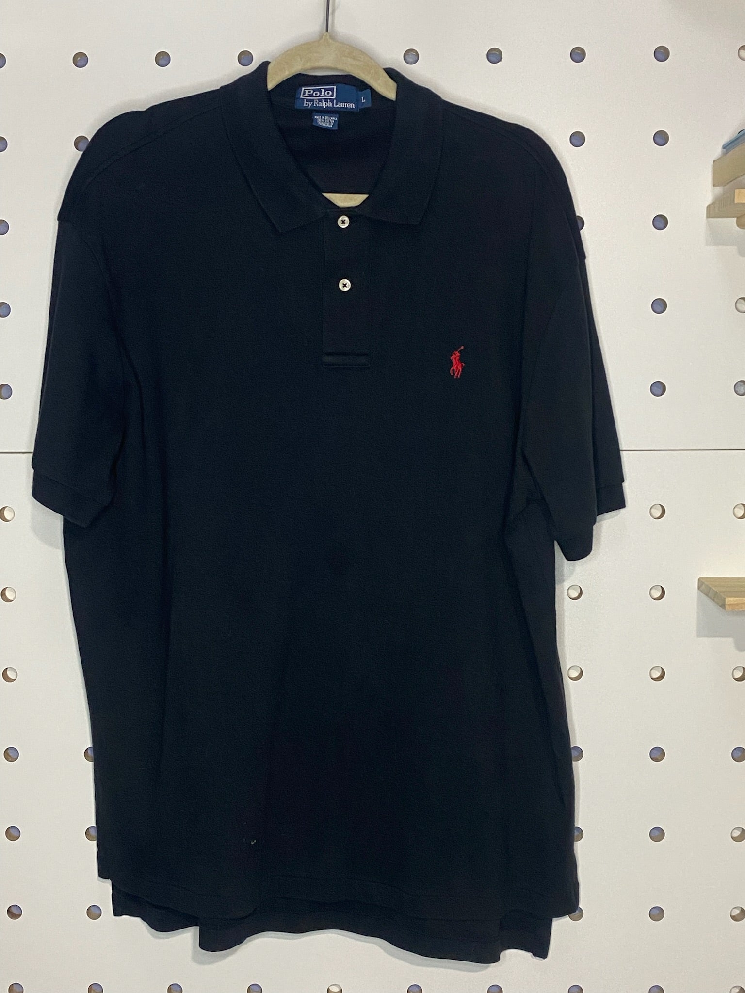 Polo by Ralph Lauren - Men's Black Cotton Polo with Red Logo