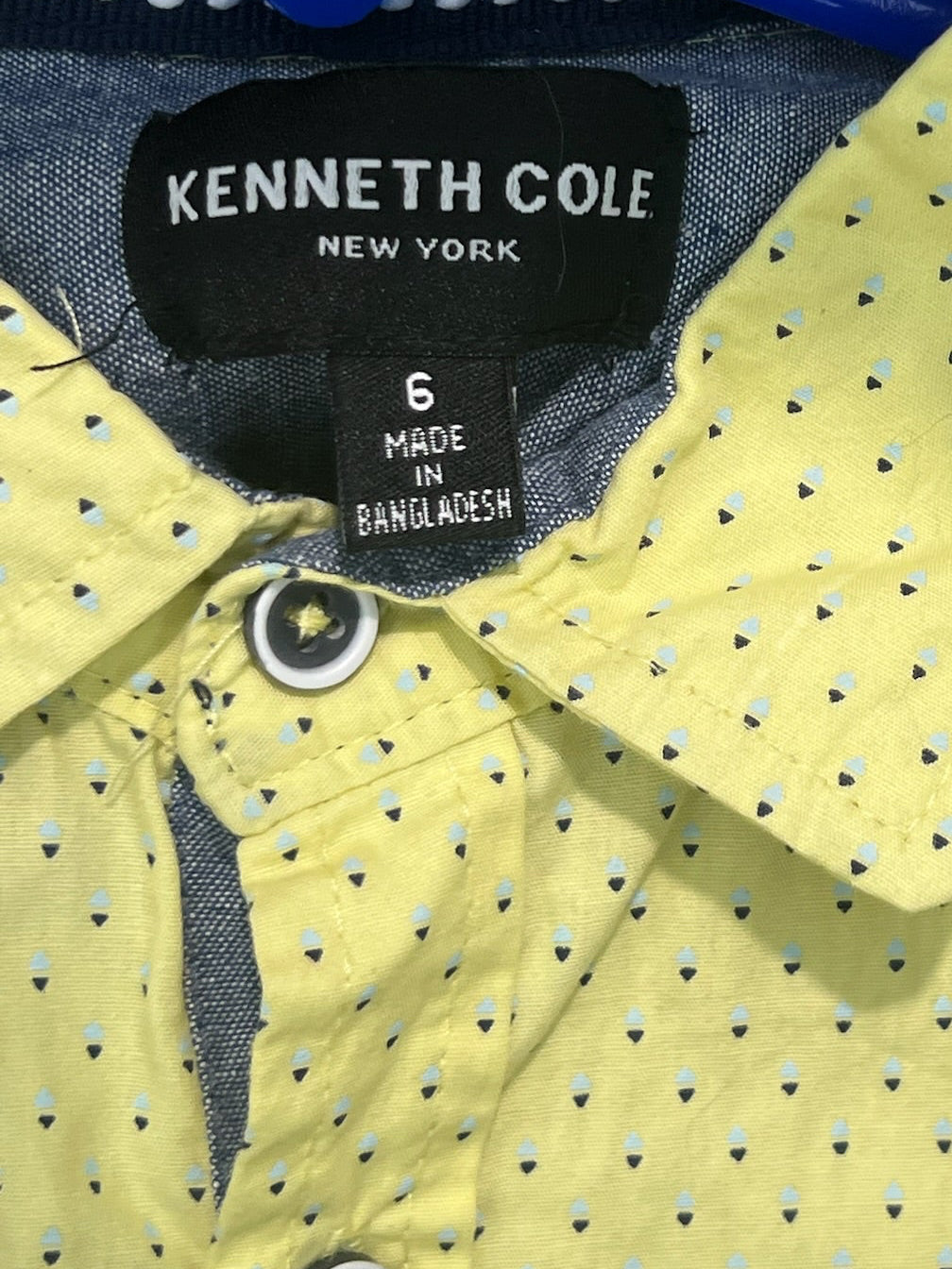 Kenneth Cole - Kids' Yellow Short Sleeve Button Down Shirt
