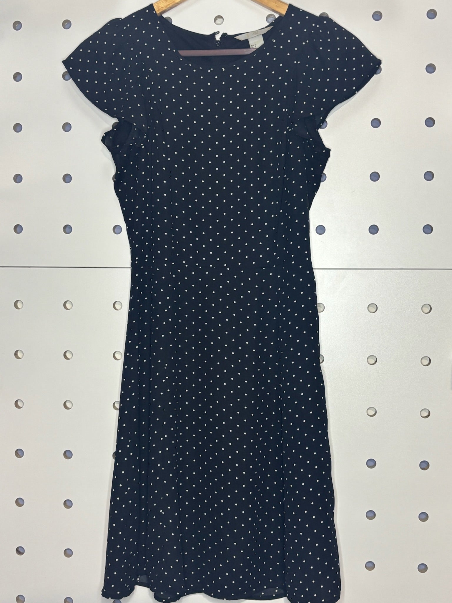 H&M - Black Short Sleeved Polka Dot Dress