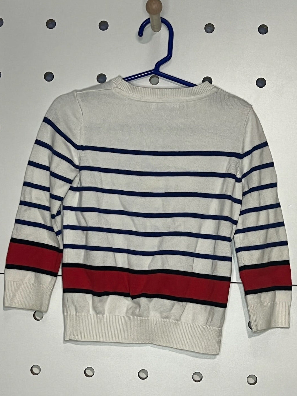 Mayoral - Kids' White Blue and Red Striped Crew Neck Sweater