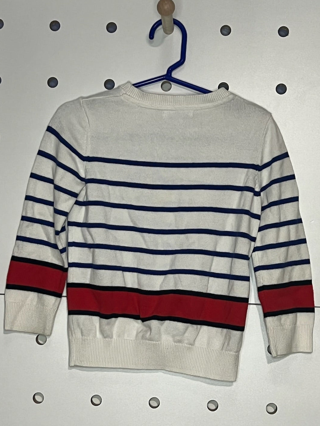 Mayoral - Kids' White Blue and Red Striped Crew Neck Sweater