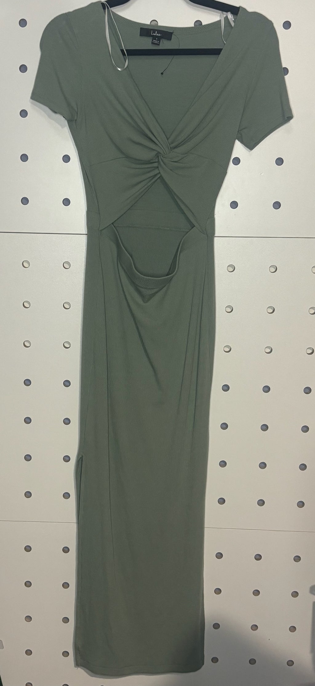 Lulu - Olive Green Maxi Dress with Center Cutout