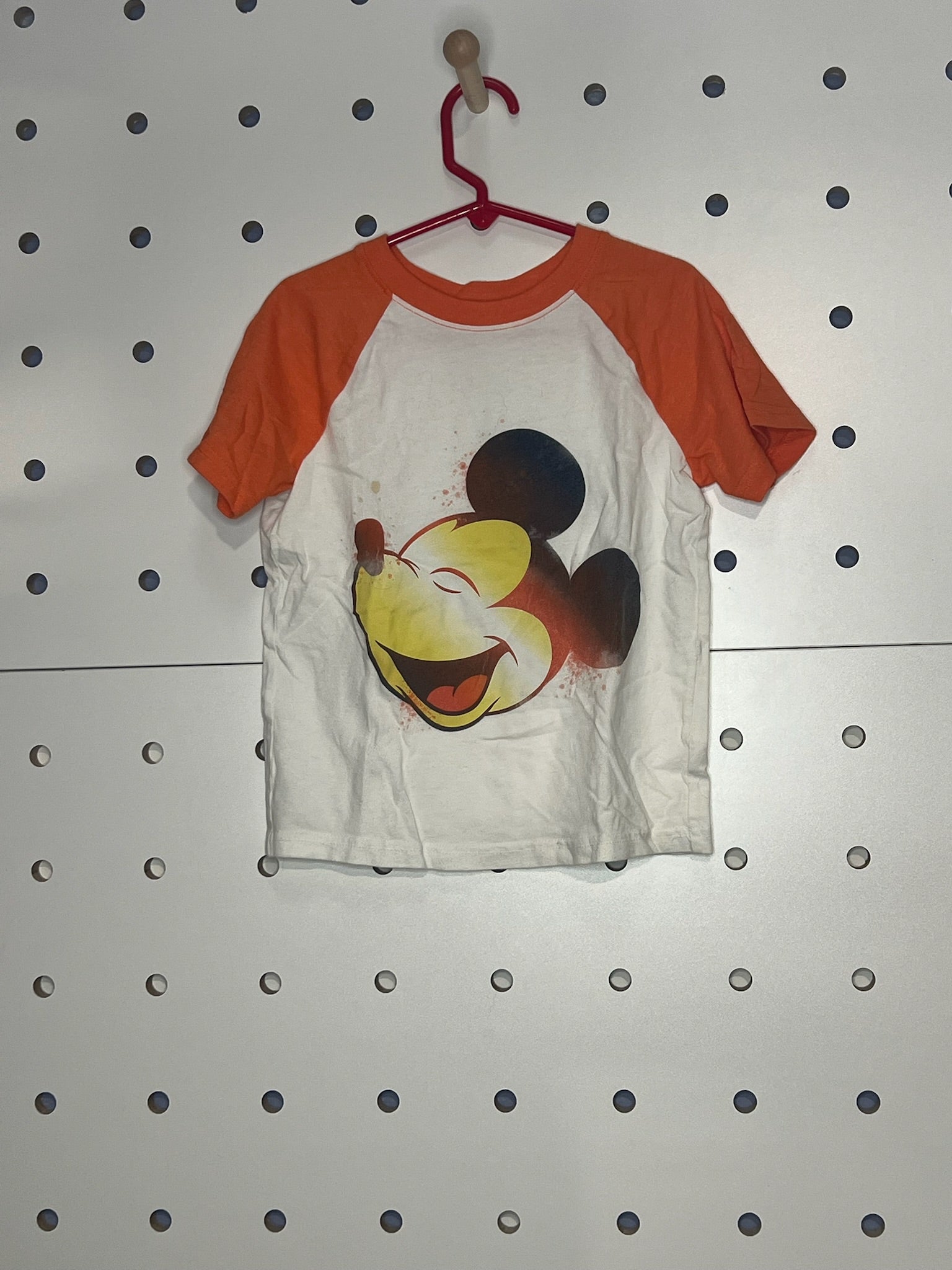 Disney - Little Kids' Mickey Mouse Orange and White Baseball T-Shirt
