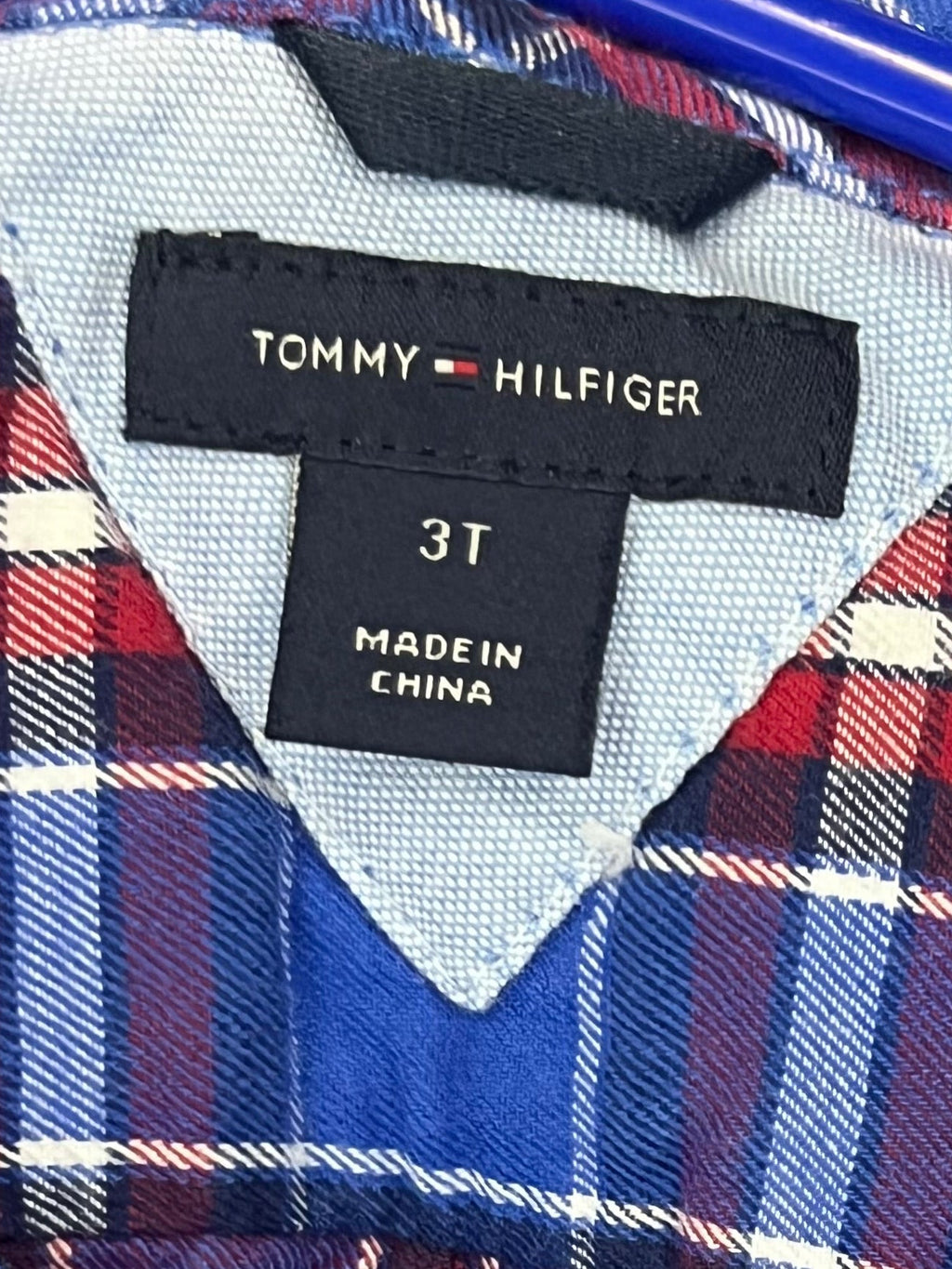 Tommy Hilfiger - Kids' Red White and Blue Plaid Button Down Shirt