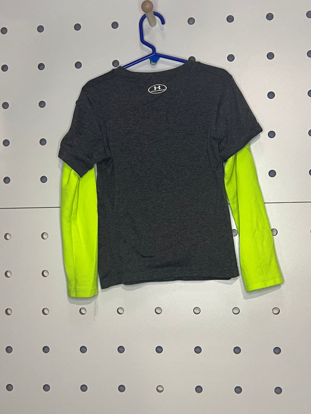 Under Armour - Kids' Grey and Electric Green Long Sleeved T-Shirt
