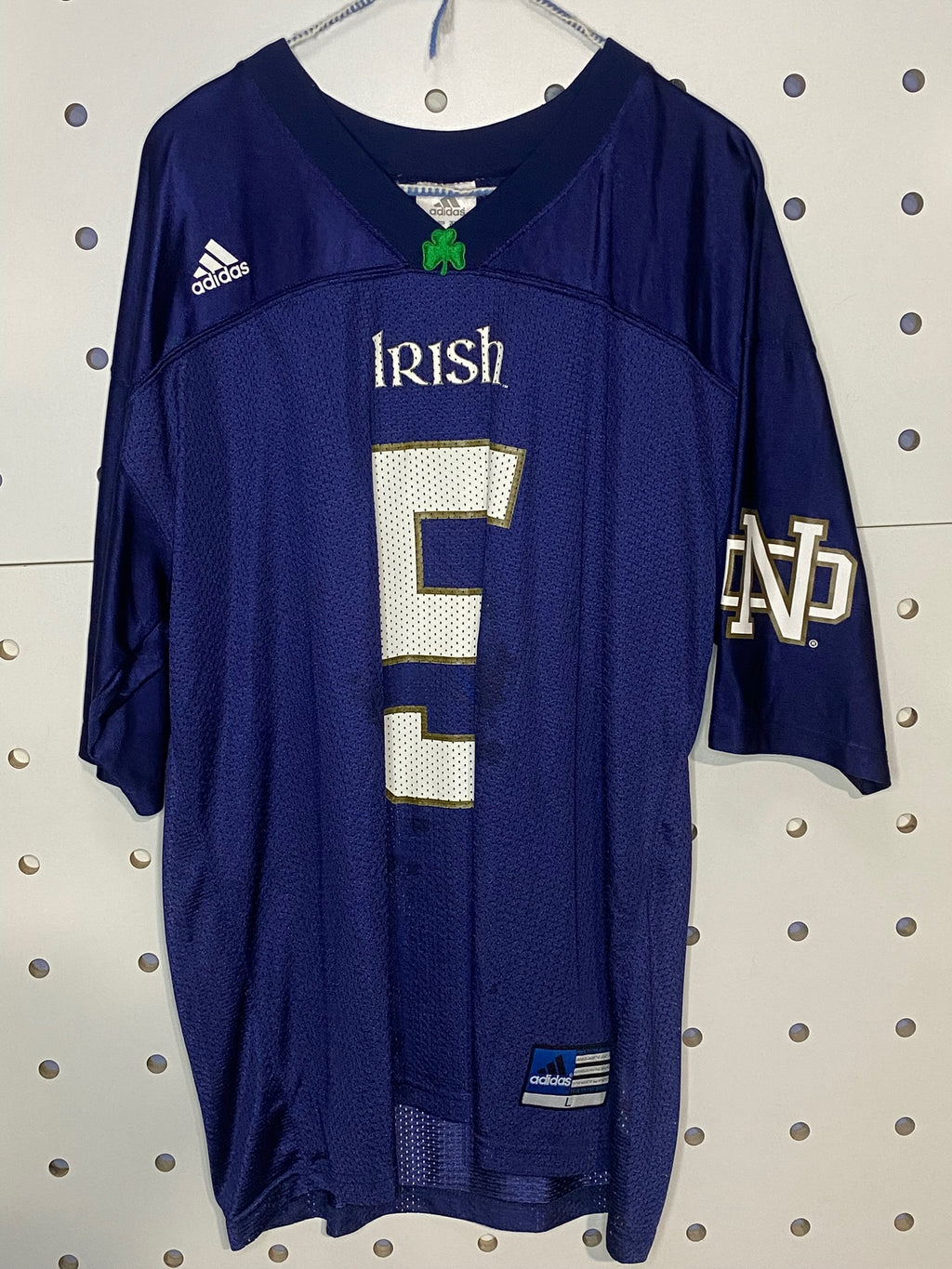 Adidas - NCAA Navy Blue Notre Dame Fightin' Irish Football Jersey