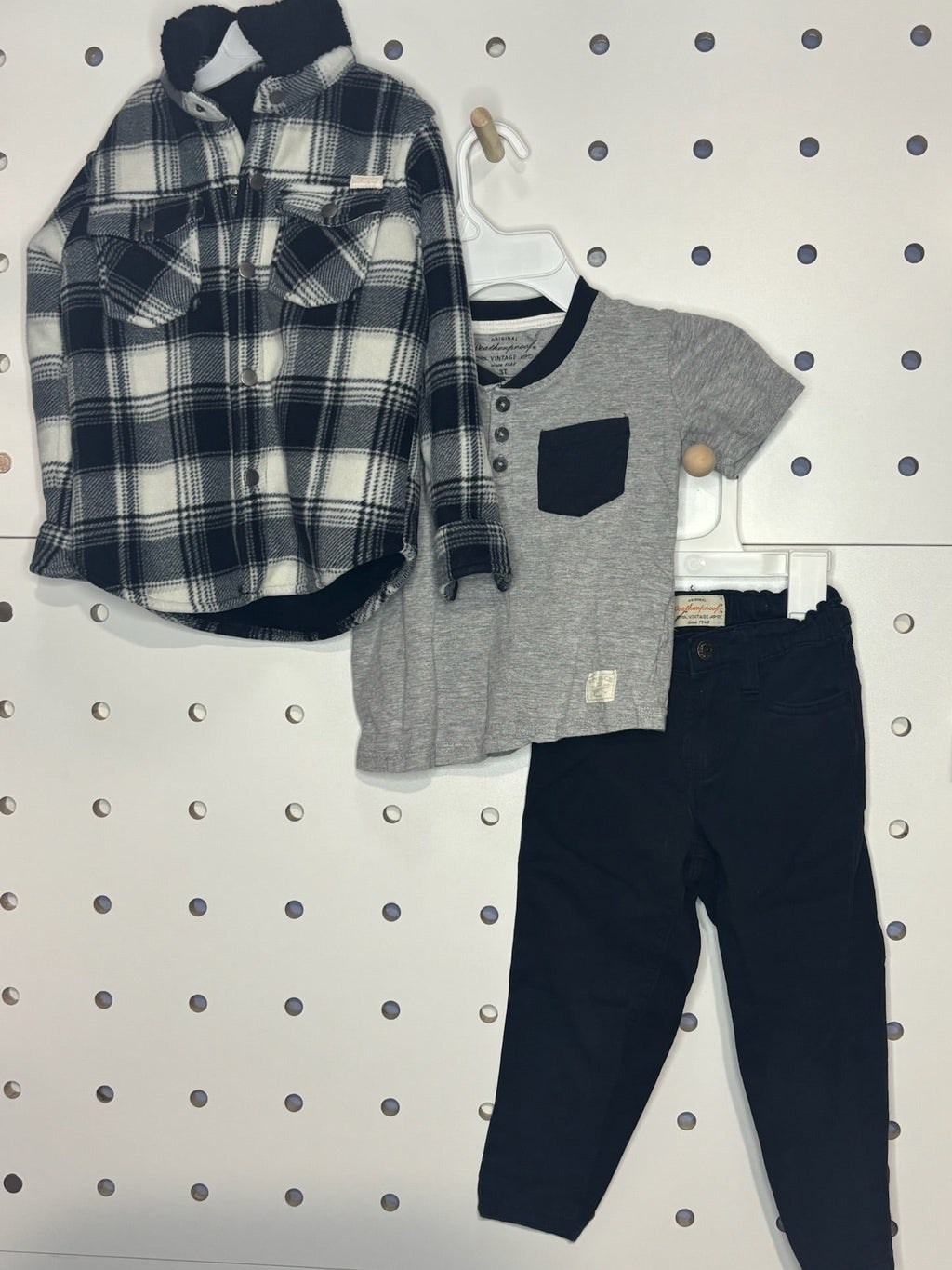 Weatherproof - Three Piece Kids' Grayscale Outfit (Shirt, Pants, Jacket)