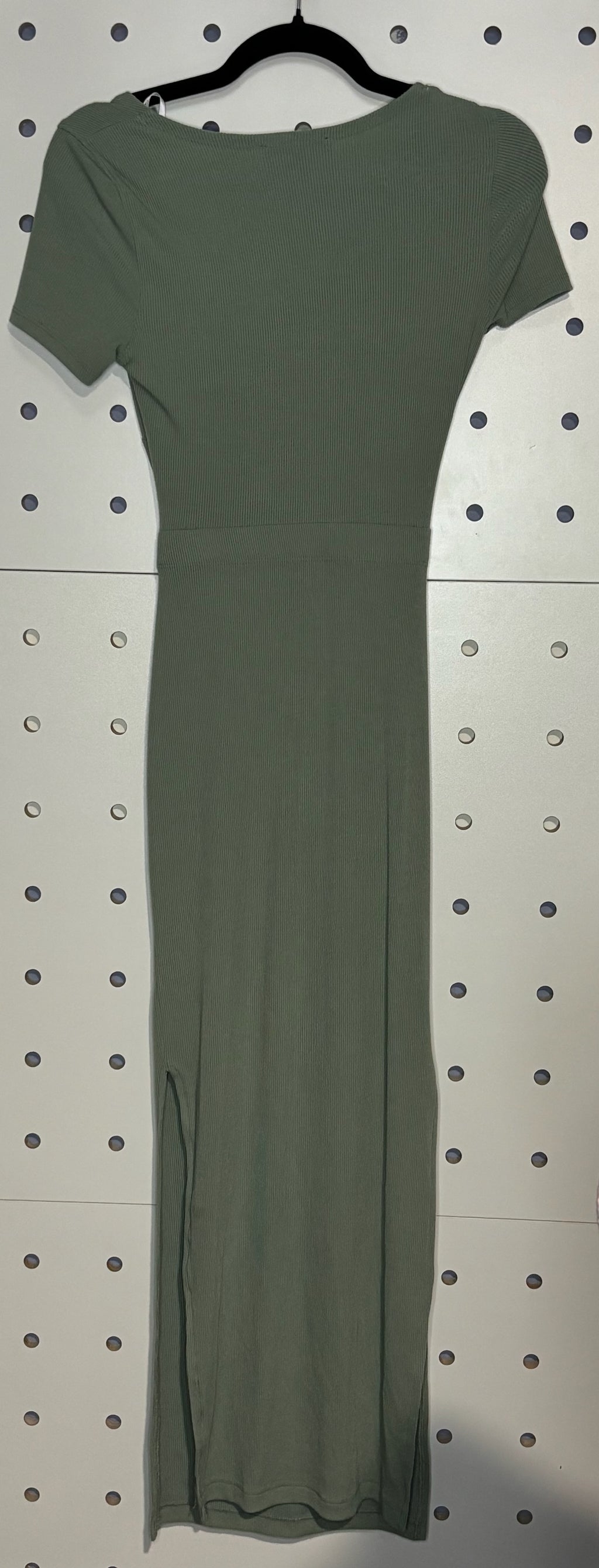 Lulu - Olive Green Maxi Dress with Center Cutout