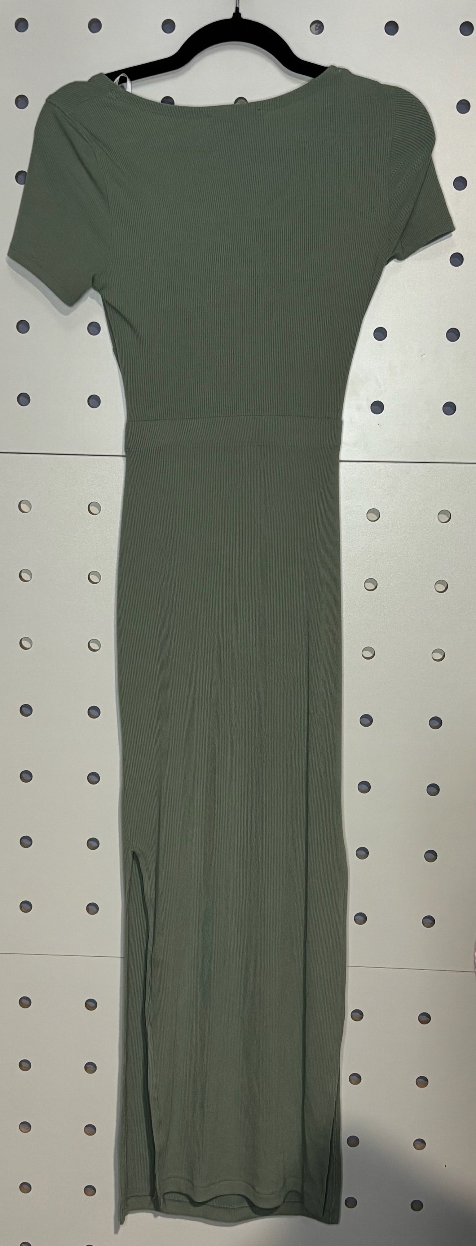 Lulu - Olive Green Maxi Dress with Center Cutout