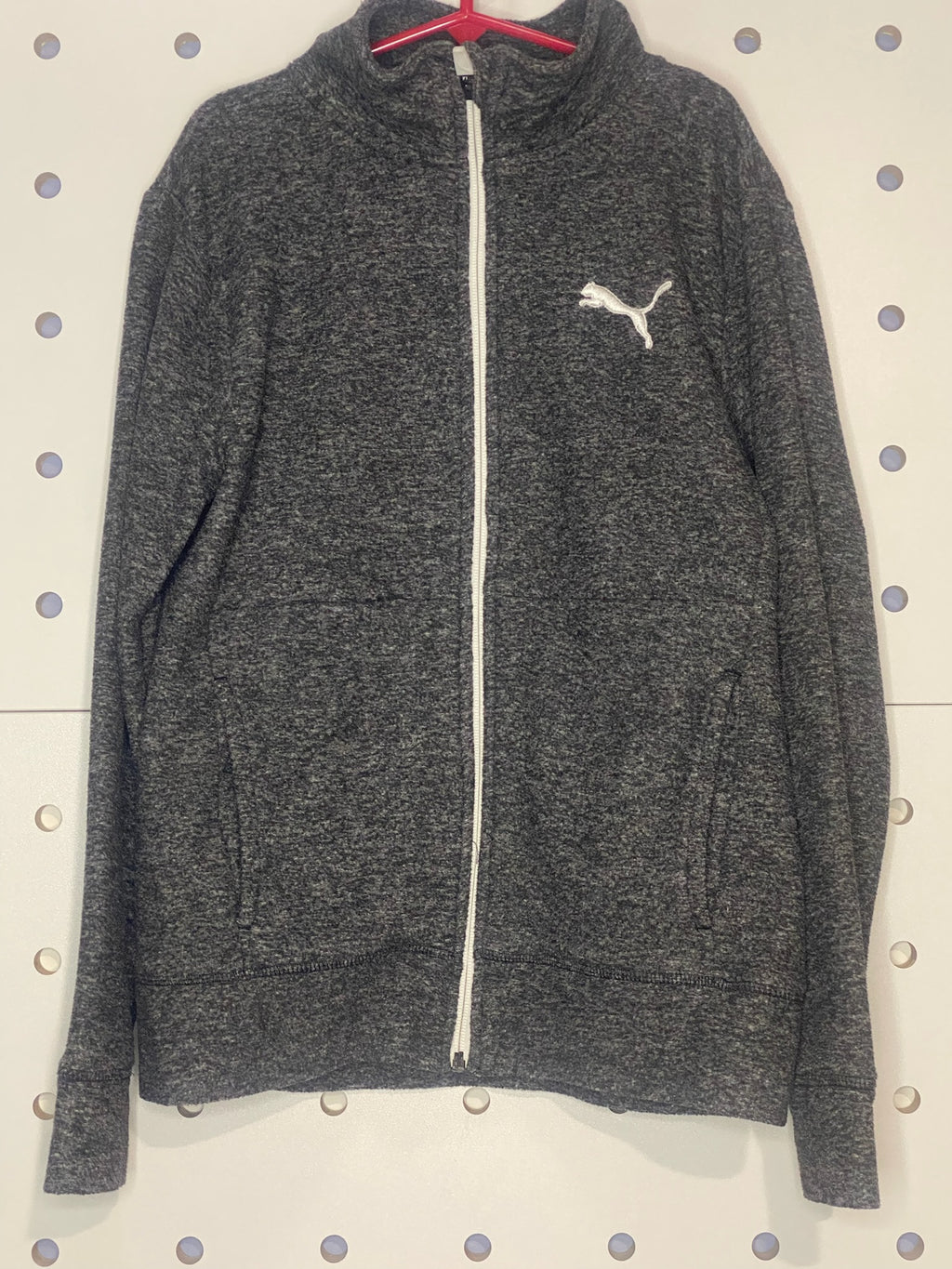 Puma - Youth Gray Full Zip Fleece Track Jacket