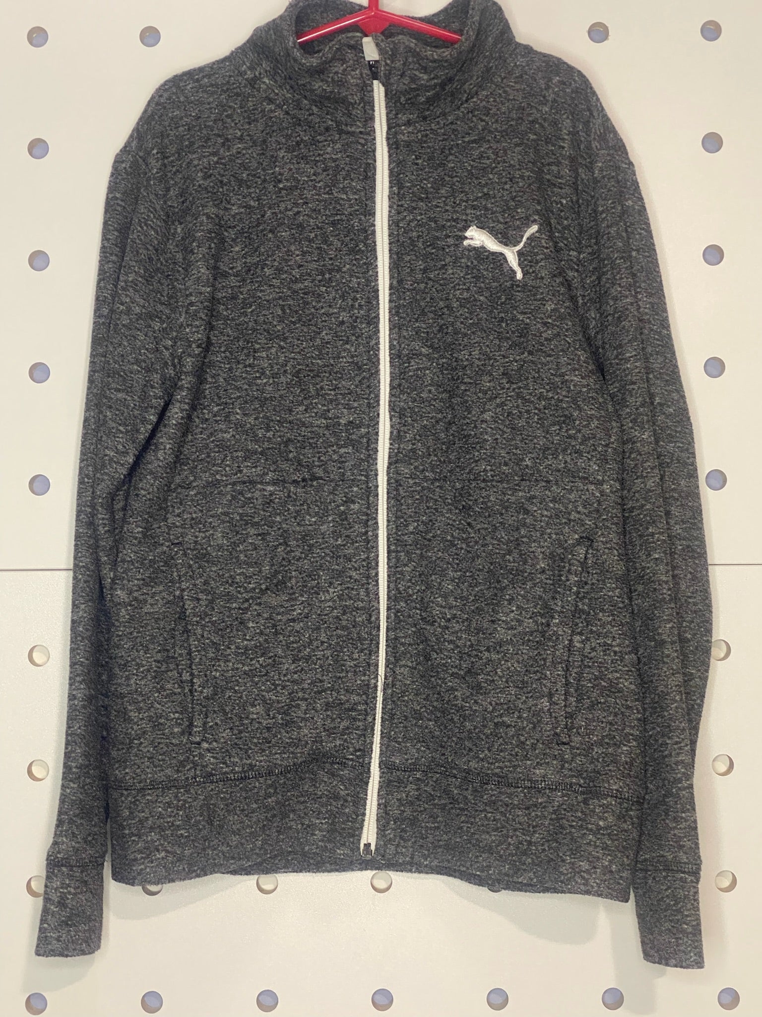Puma - Youth Gray Full Zip Fleece Track Jacket