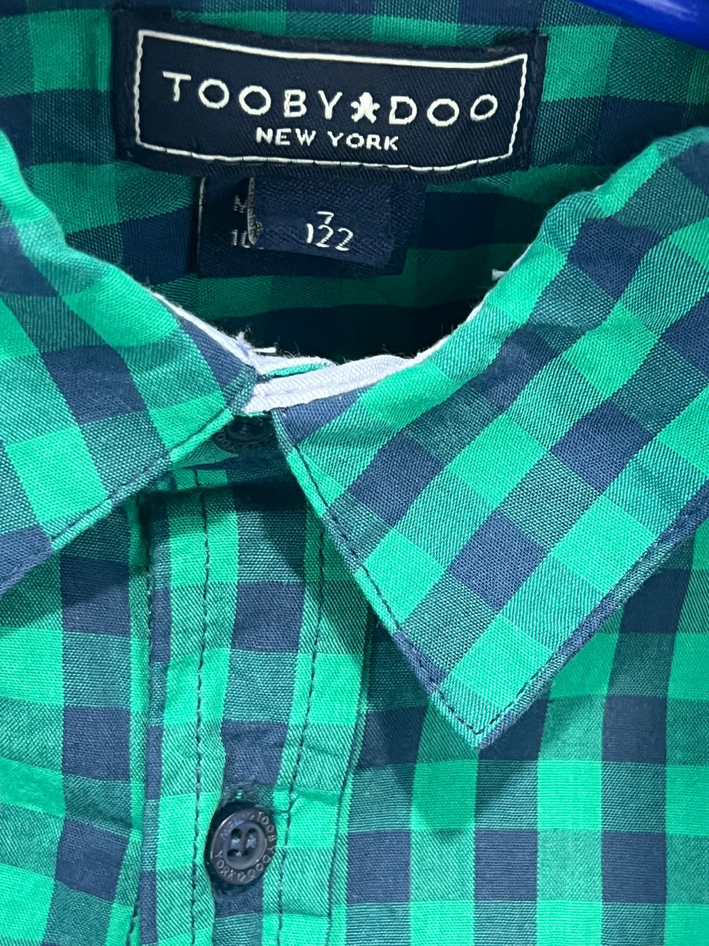 Toobydoo New York - Green And Blue Plaid Button Down
