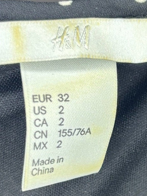 H&M - Black Short Sleeved Polka Dot Dress