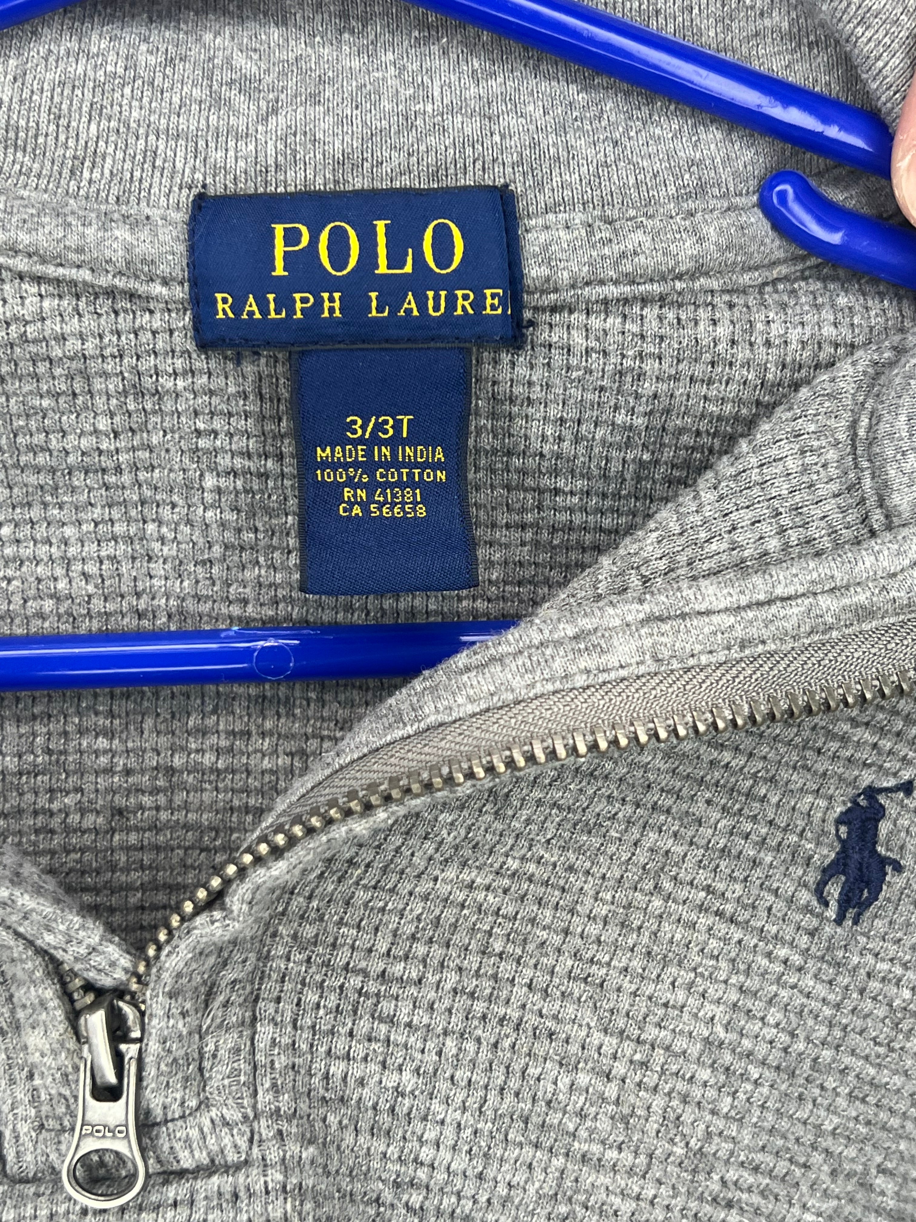 Polo by Ralph Lauren - Grey Waffle Quarter Zip Pullover