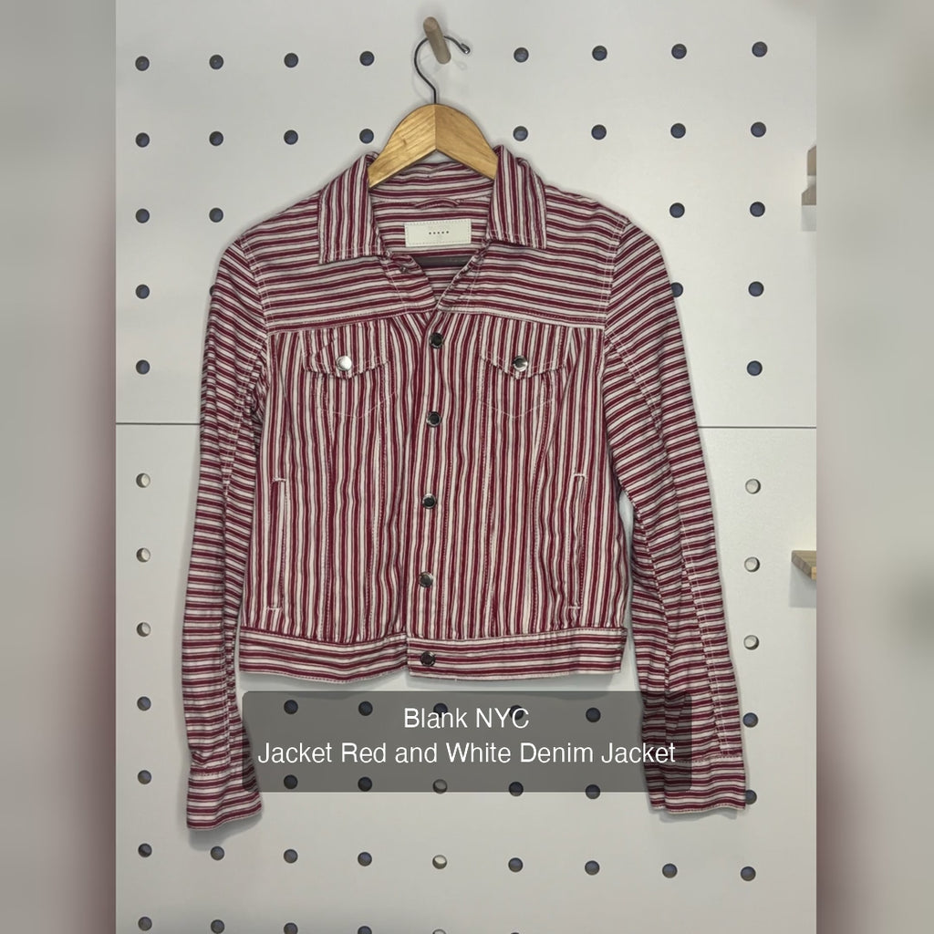 Blank NYC - Jacket Red and White Denim Jacket