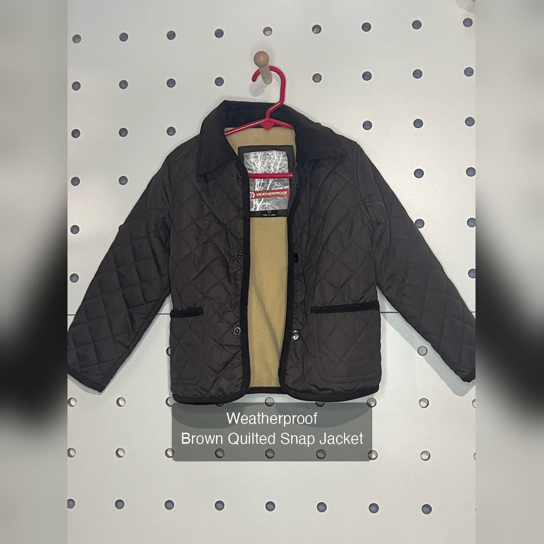 Weatherproof - Brown Quilted Snap Jacket